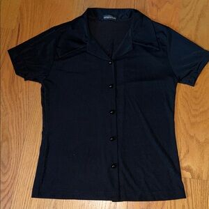 Classic Black button down sheer Shirt